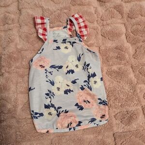 2/$10 🐾 New Size L Dog Dress - Floral Dog Dress with Gingham Straps🐾